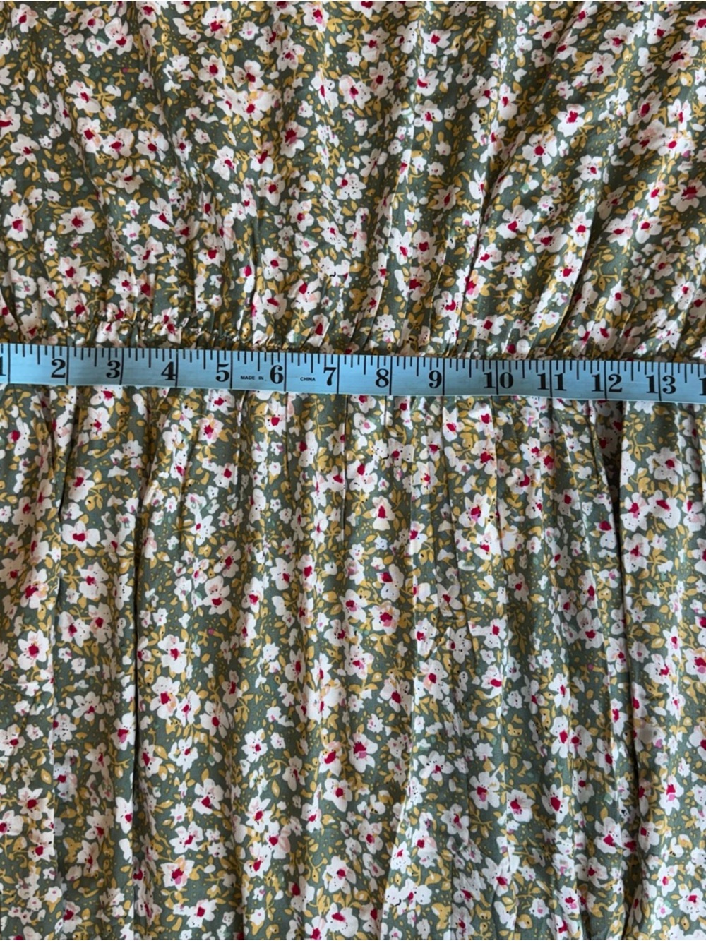 Grecerelle Floral Boho Midi Dress – Size XL - Flowy - Elastic Waist - Picture 9 of 13